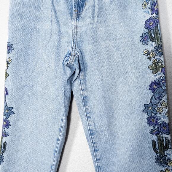 NEW PacSun Women’s Jeans Desert Indie Y2K Embroidered Cactus Floral High Rise 25 - Picture 7 of 11